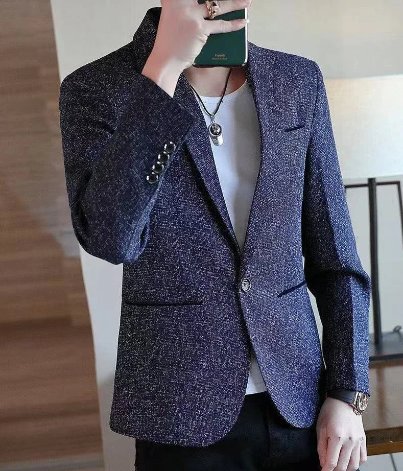 Plaid Male Blazer Brown Men's Suit Jackets Single Breasted Coat Fashion 2024 Fashionable High Quality Classic Luxury Designer