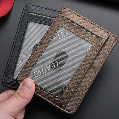 Men's Slim Thin Minimalist Front Pocket Wallets Men Anti Rfid Blocking Protected Magic ID Credit Card Holder PU Leather Wallets