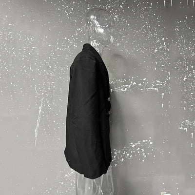 IEFB Metal Button Design Men's Blazers Shawl Collar Oblique Placket Design Casual Clothing Solid Color Male Suit Jackets 9W957