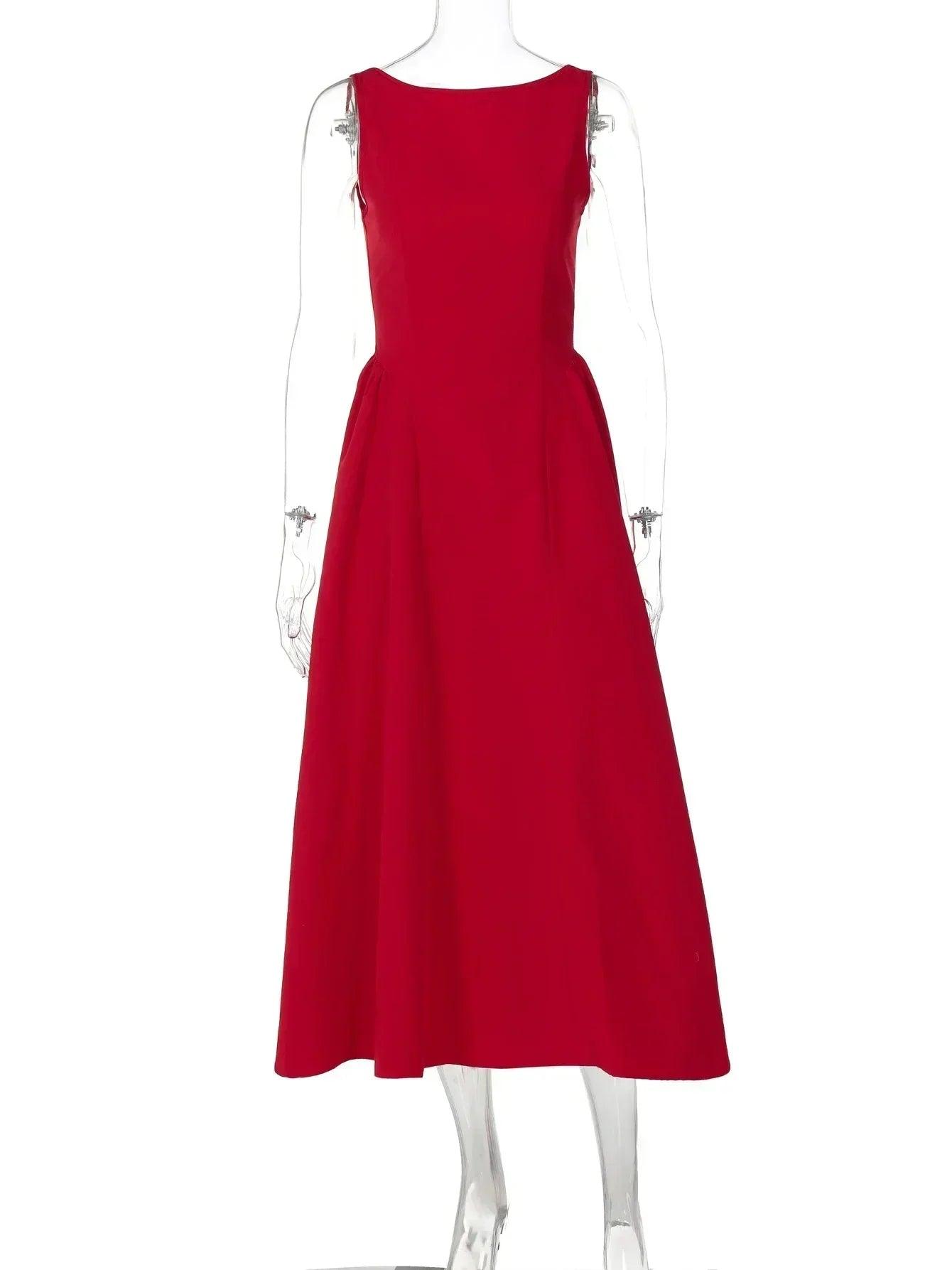 Dulzura sexy elegant midi dress backless solid ruched women luxury dresses lady evening party birthday club summer y2k