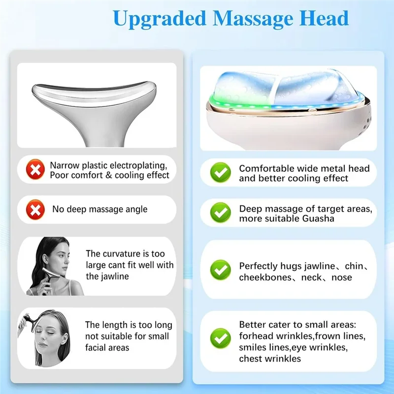 A52Q-Red Light Therapy LED Facial Massager Cold Heat For Face Neck Eye Lifting Firming Depuffing Sculptor Skin Care