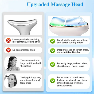 A52Q-Red Light Therapy LED Facial Massager Cold Heat For Face Neck Eye Lifting Firming Depuffing Sculptor Skin Care