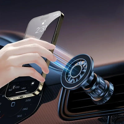 Magsafe Car Phone Holder, Strong Magnetism High-Quality Support for One-Handed Use Metal Hook Magnetic Car Phone Mount
