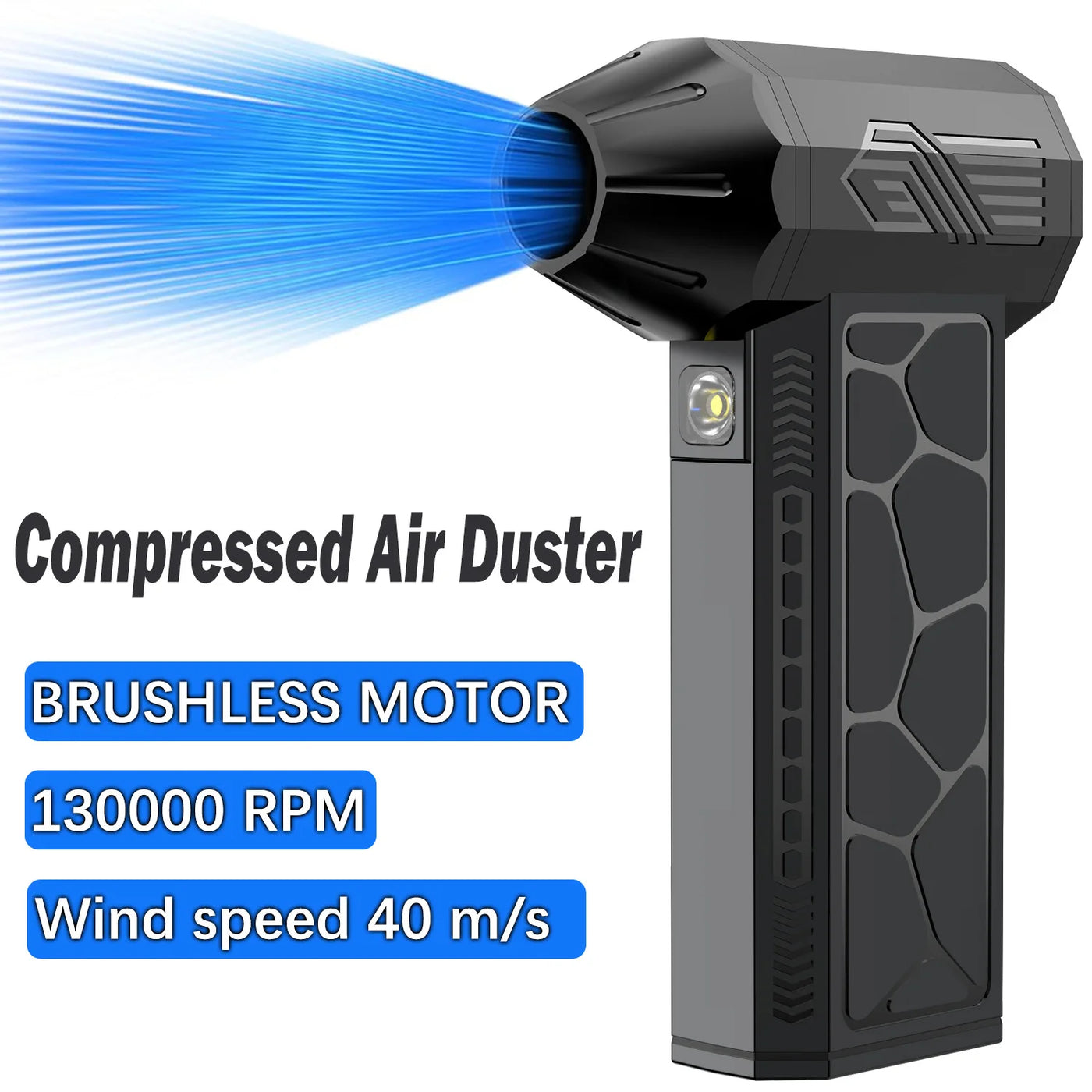 Compressed Air Duster Mini Blower Turbo Fan Cordless Electric air Duster for Keyboard PC Cleaning,No Canned for Home and Car