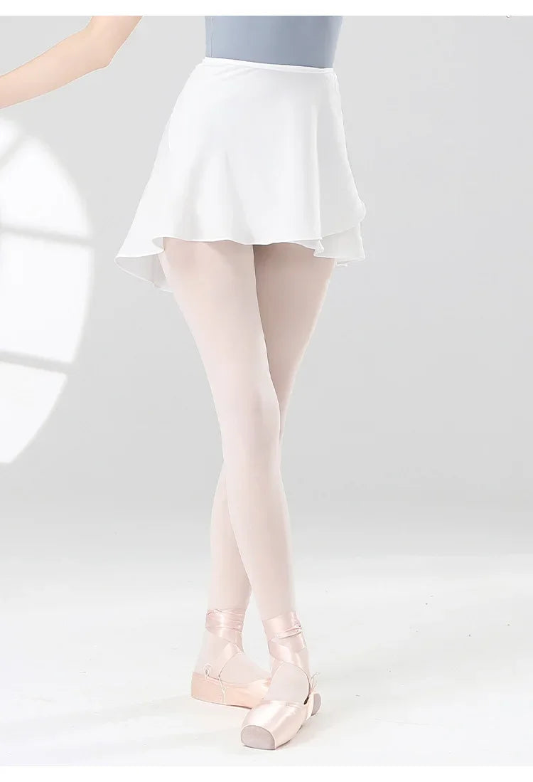 Women Girls Ballet Skirts Dance Short Skirts High Elastic Skirt Ballerina Adult  Ballet Dancing Dress lace Up Chiffon Skirt