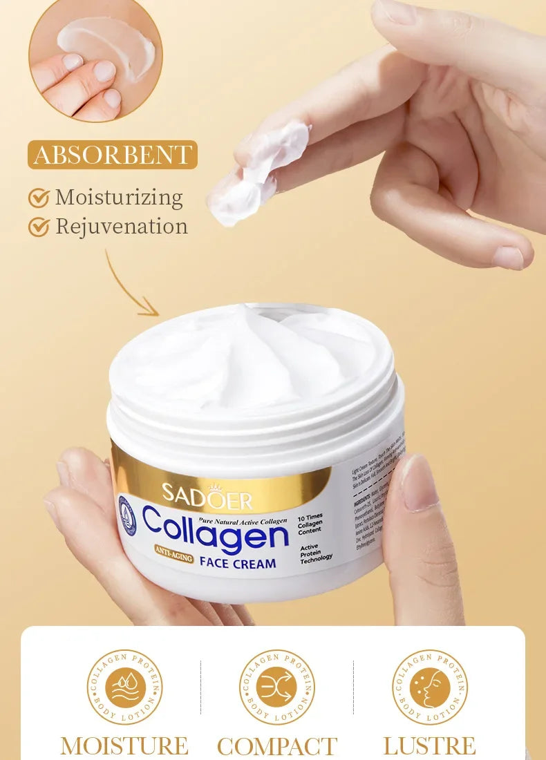 SADOER Collagen Firming Face Cream Skincare Moisturizing Hydrating Face Creams Faical Cream Beauty Face Skin Care Products
