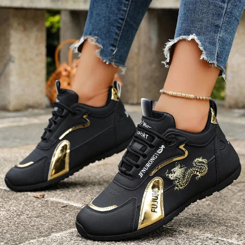 Women Designer Sneakers 2025 Summer Leather Waterproof Casual Sports Shoes Women Lightweight Breathable Anti-Slip Platform Shoes