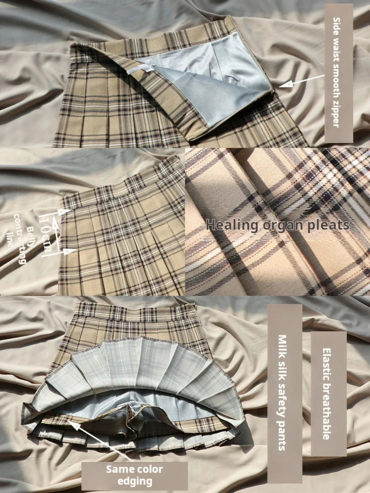 Skirts Summer A-line School Clothes For Women Y2k Skirt With Shorts Plaid Pleated High Waisted Ropa Dama Korean Style Skort