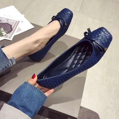 Elegant Ballet flats Women Shoes  Black Blue Plus Size 41 D061