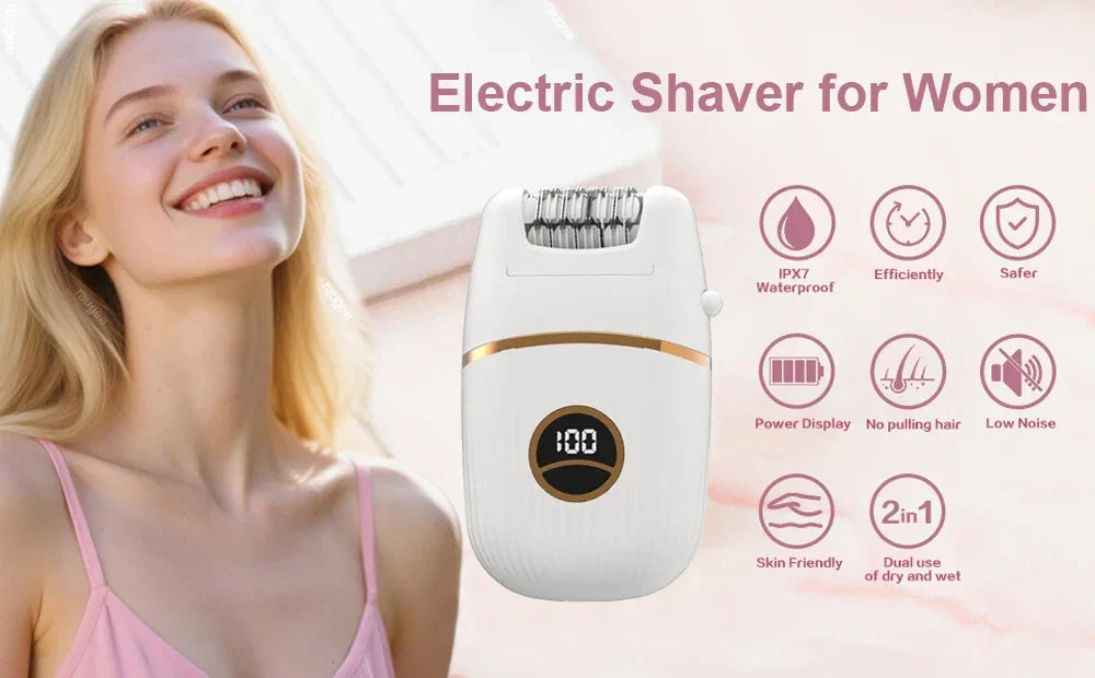 Electric Epilator for Women Body Shaver Hair Removal Woman Electric Razor for Body Arm Legs Underarm Bikini Trimmer Hair Remover