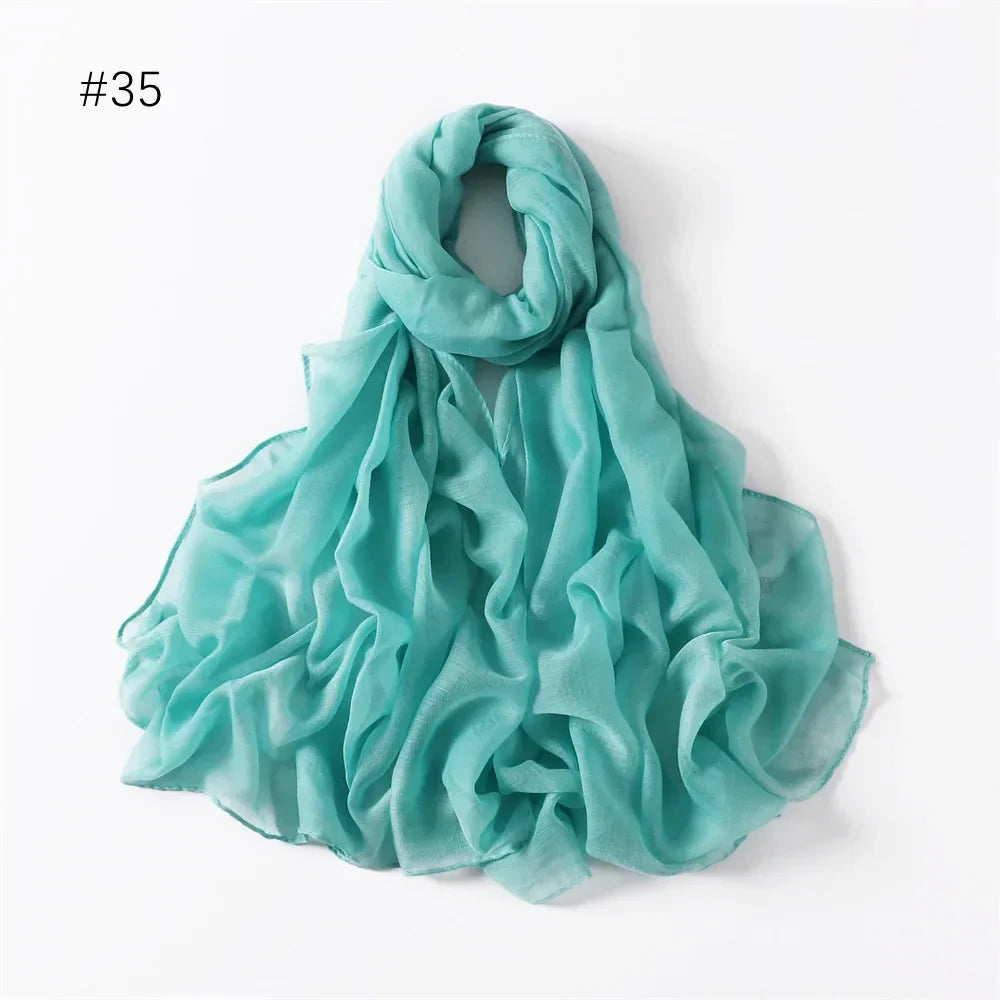 New Cotton Linen Scarf For Women Girls Students Autumn Classic Solid Color Scarves Retro Soft Foulard Viscose Female Wrap Shawls