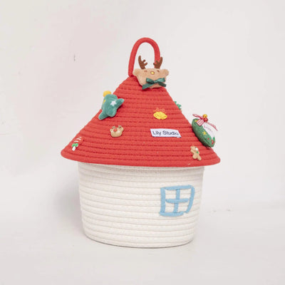 Woven Christmas Tree Storage Basket Christmas Gift Ornament Desktop Home Toy Snacks Toiletries Storage Box Home Decoration