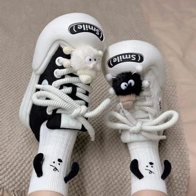 Wide Toe Chunky Sneaker Women Female Designer Platform Vulcanized Shoes Woman Girls Fashion Big Head Casual Ladies Lace Up Shoes