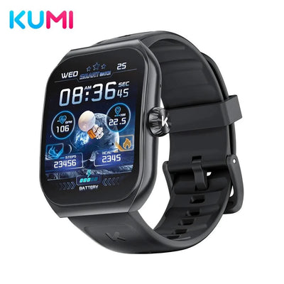 KUMI KU7 Smartwatch 1.96" AMOLED, AI Voice Assistant, Bluetooth Call, SOS Alert, 100+ Sports, Health Monitor