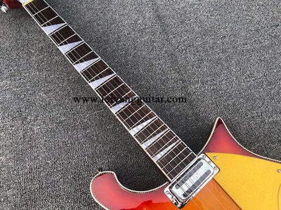 High Quality Electric Guitar with 6Strings, cherry burst Color, Gold Pickguard,2-Piece Pickup, 660, Free Shipping