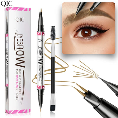 Two-Pronged Curved Eyebrow Pencil Waterproof Long-lasting natural Wild Brow Sleeper Silkworm Eyeliner