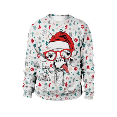2024 Women Ugly Christmas Sweatshirt Funny Dog Head Pullovers Hoodie Humping Reindeer Climax Christmas Clothes