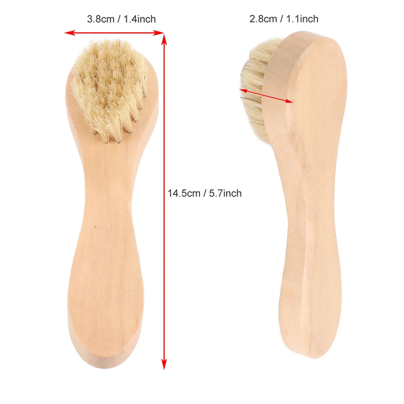Beauty Skin Care Brush Wooden Handle Soft Hair Wash Face Tool Skin Deep Cleansing Exfoliating Massage Brush Dry&Wet Using 1 Pcs