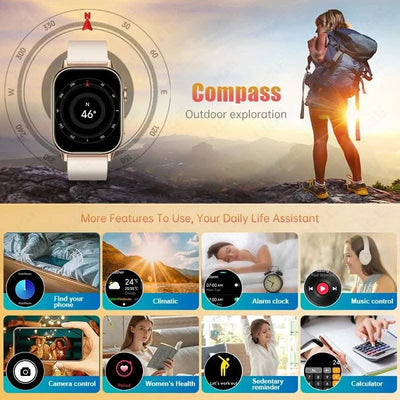 LIGE GPS Trajectory Smart Watch Women 2.01" HD Screen Compass Bluetooth Call Heart Rate Blood Oxygen Men Smartwatches 2025 New