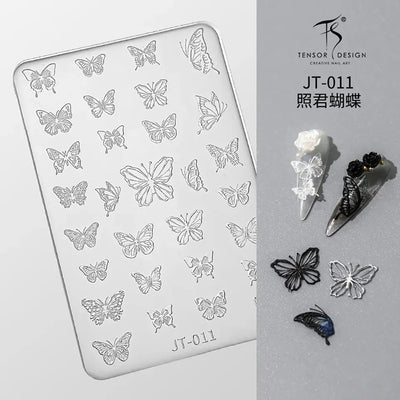 Geometric Bowknot Grid Lace Flora Edge Nail Art Silicone Carving Mold Mould Star Daisy Flower Charms Bow Tie Snowflake Template