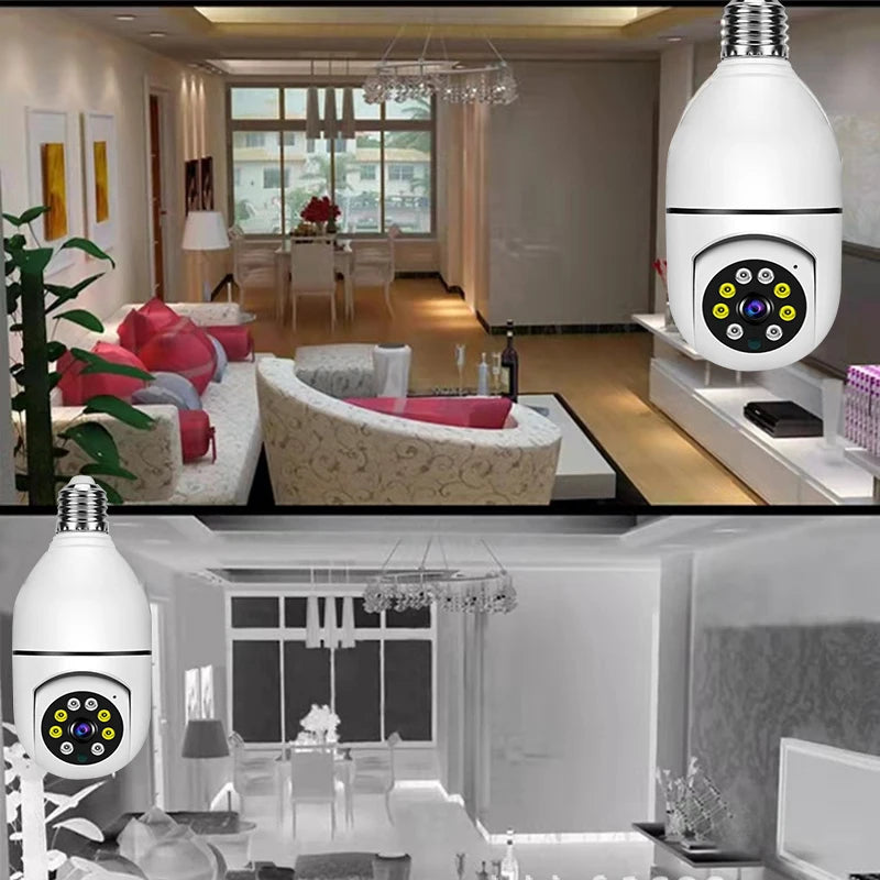 Bulb Surveillance Camera Night Vision Wireless 355° Wifi IP PTZ Outdoor Camera Indoor Security Monitor Wifi Camera Smart Securit