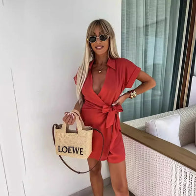 Jumpsuit Women Overalls Letter Print V Neck Cotton Linen Bodysuits Loose Trousers Summer Romper Sexy Streetwear Elegant Bodysuit