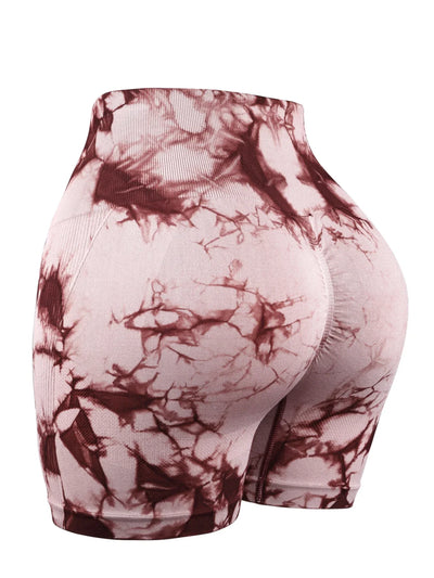 Women's Tie-Dye Yoga Shorts Leggings For High Waist