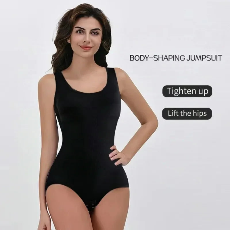 Women's Seamless Yoga Bodysuit - Sexy Shapewear Jumpsuit with Beautiful Back Design & Abdominal Compression for Fitness & Sports