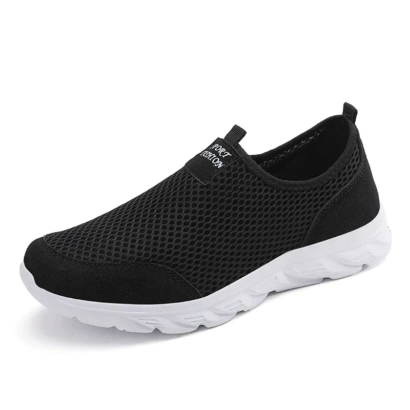 Men Shoes Breathable Mesh Summer Lightweight Hiking Walking Casual Shoes Slip-On Driving Men's Loafers
