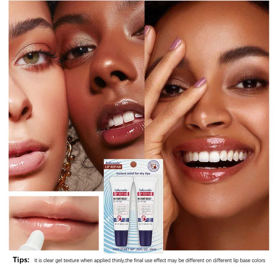 2pcs/Lot Moisturizing Lip Repair Gel Instant Relief For Dry Lips Liquid Lip Balm Paraben Free Lip Care Product Reduce Lips Line