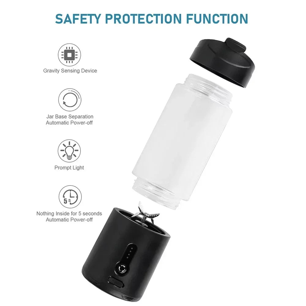 Portable Blender 6 Baldes Powerful Personal juicer For Shakes Smoothies Usb Rechargeable Portable Cup Fruit Fresh Juice Mixer