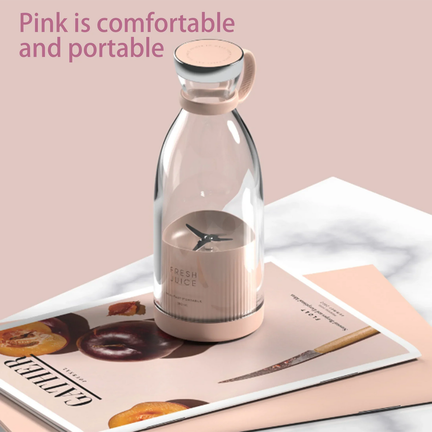 Portable rechargeable blender, hand-held blender (rechargeable &USB) suitable for making smoothies and juices, perfect gift.