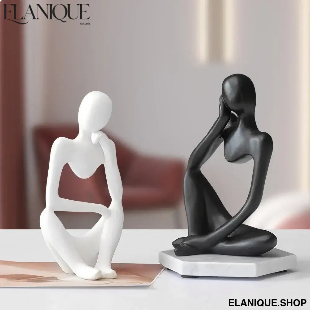 Modern Minimalist Resin Sculpture, Relaxed Character Statue Personalized Custom Name Home Desk Decor