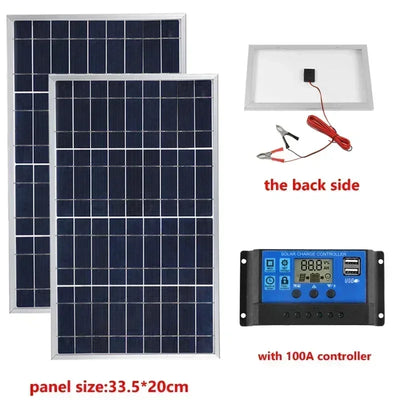Outdoor Solar Panel 600W 12V Polycrystalline USB Power Portable Rechargeable Solar Cell Solar Generator for Home Lighting Camp