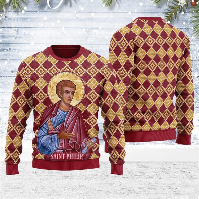 Men Women ugly christmas Sweatshirt Jesus Sweater 3D Printed the Orthodox graphic Sweaters Tops new unisex clothing dropshipping