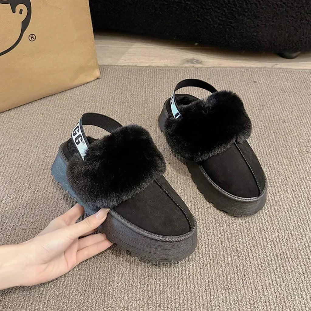 2024 new winter snow boots for women - fur lined with thick fleece and warm cotton