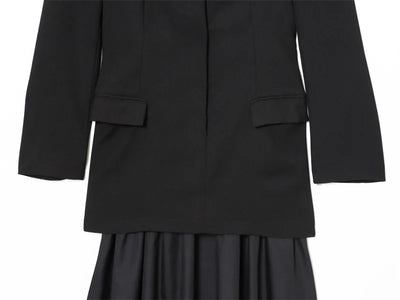 Women's Dress 2025 Autumn New Style Black Long-Sleeve Patchwork Blazer Long Dress Elegant Socialite Style