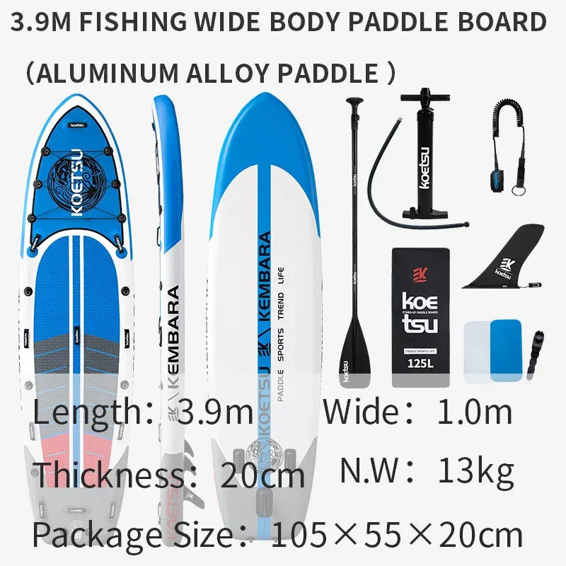 koetsu Wide Body Inflatable Stand Up Paddle Board SUP Board 3 to 5 people Padding Water Parents and Children PVC Wakeboard