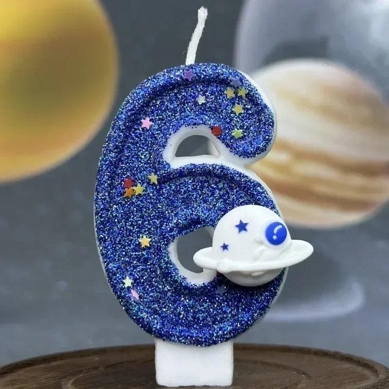 Number candle blue creative birthday cake candle,use for party and wedding decoration mother’s day graduatio