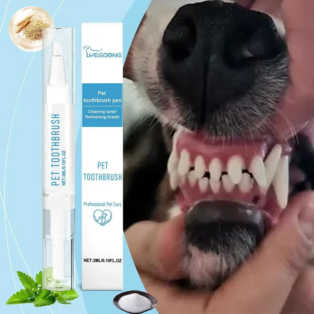 Pet Toothbrush Pen Teeth Clean Fresh Breath Pet Toothbrush Paste Brush One Easy To Use Cat Tooth Brush ToothbrushSet Accessories