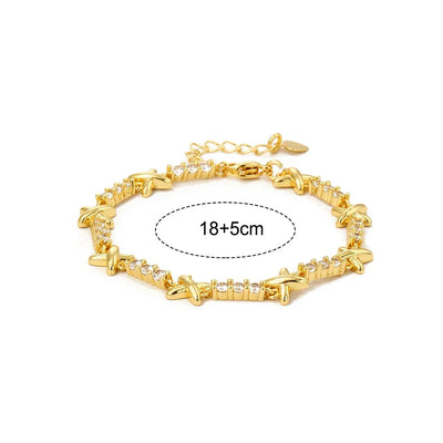 Chunky X Cross Choker Necklace For Women Aesthetic Crosses Gold Color Crystal Chain on Neck Collar Statement Fashion Jewelry