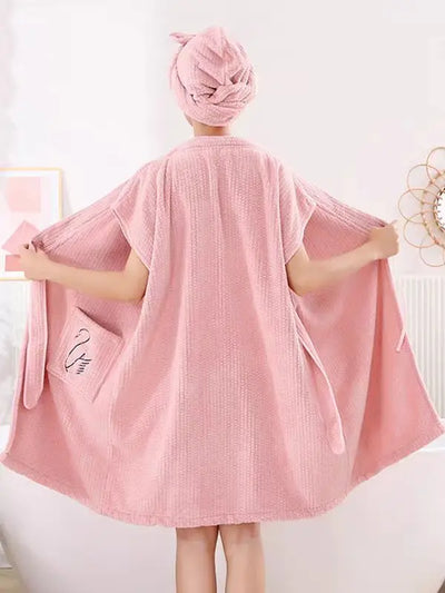 Bathrobe for ladies. It's made of corn - velvet material.