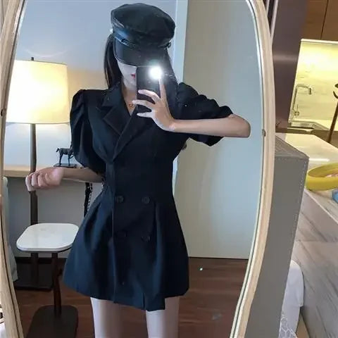 Dresses for Chic and Elegant Ladies Vintage Trend Women's Summer Suit Dress 2024 Black New Hit Sexy Casual Korean Party Fashion