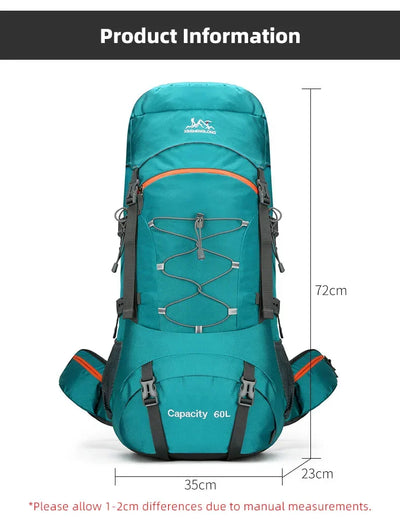 Hiking Backpack Camping Bag Mountain Climbing with Waterproof Rain Cover Daypack for Men Women Outdoor Travel Rucksack Fishing