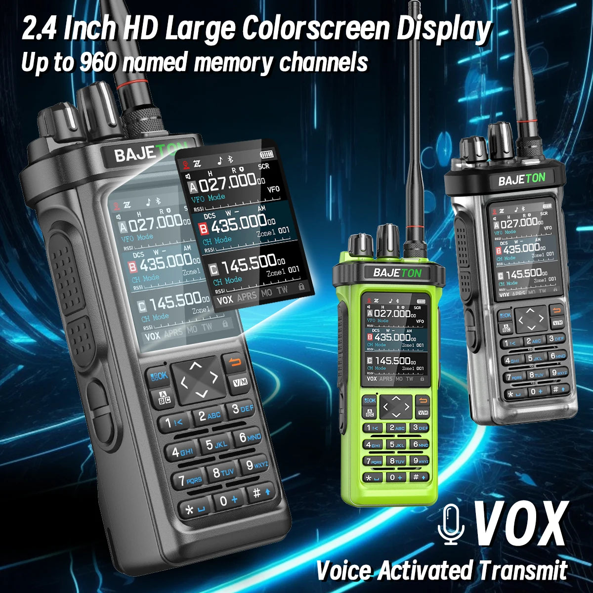 BAJETON BJ-9000 GPS APRS Walkie Talkies 10W CB 27Mhz CB/SSB/HF Receive Bluetooth Programming NOAA ShortWave For RT-950 Ham Radio