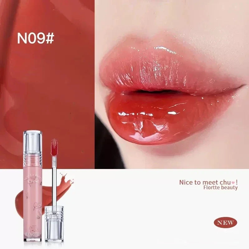 FLORTTE Beauty Lip Lasting Tint First Kiss Series Water Glossy Nice To Meet Chu Blooming Liquid Lipstick Makeup Women Cosmetics