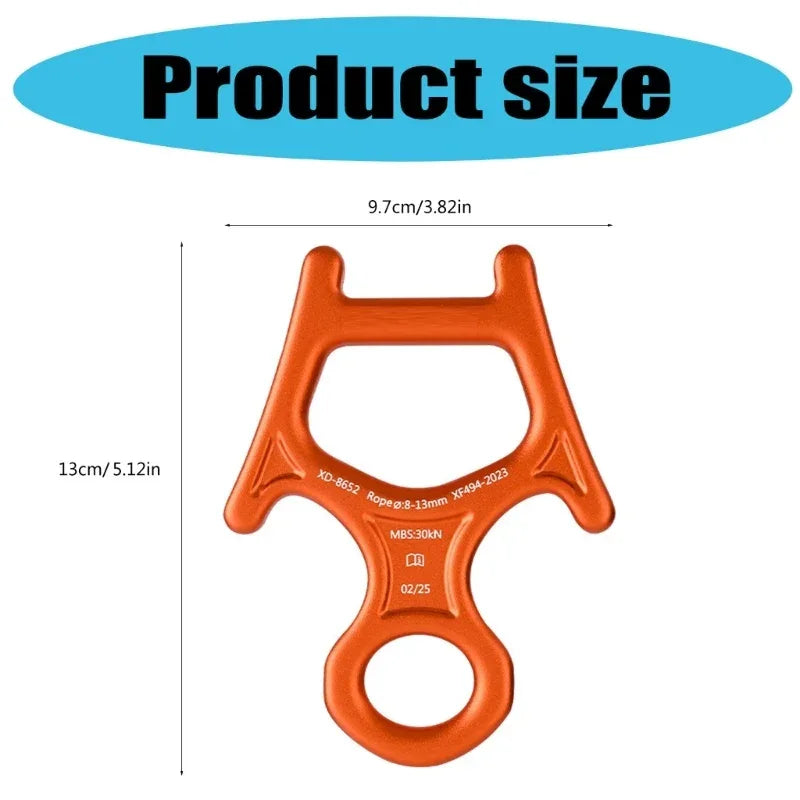 Aluminum Alloys Downhills Descender Rappel Belays Abseiling Mountaineering Device for Rock Climbing and Succour