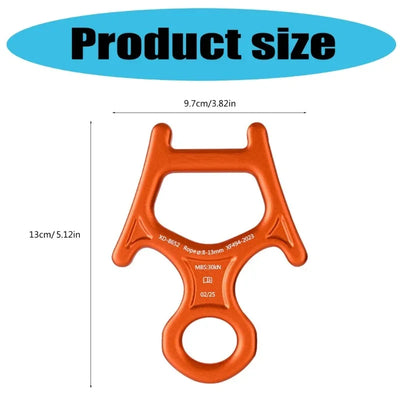 Aluminum Alloys Downhills Descender Rappel Belays Abseiling Mountaineering Device for Rock Climbing and Succour