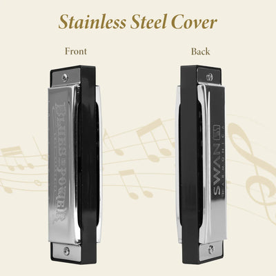 Diatonic Blues Harmonica 12 Keys Available Mouth Organ Harmonica10 Hole 20 Tone Diatonic Harp with Case for Student Teacher Gift