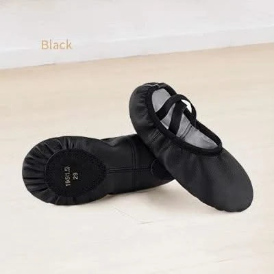 PU Ballet Shoes for Toddler Girls Children Dance Shoe Leather Ballet Flats Kids Soft Sole Gymnastics Shoes Dancing Slippers
